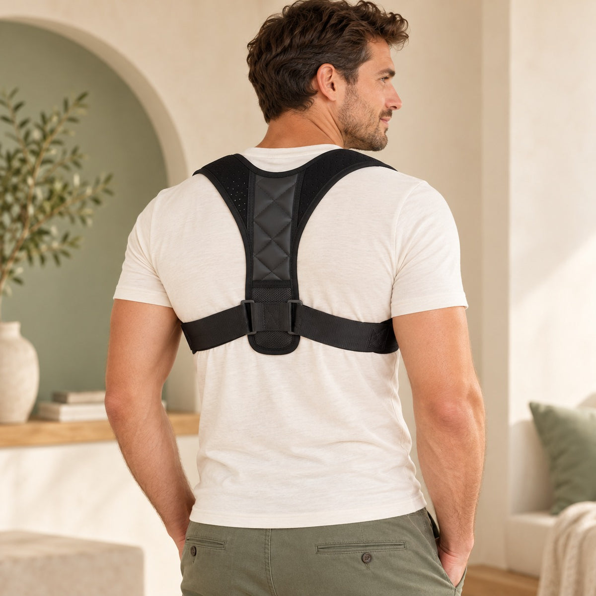 Maintien de posture OAYL porté sur un t-shirt, vu de dos Image